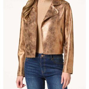 Cracked Metallic Motto Jacket